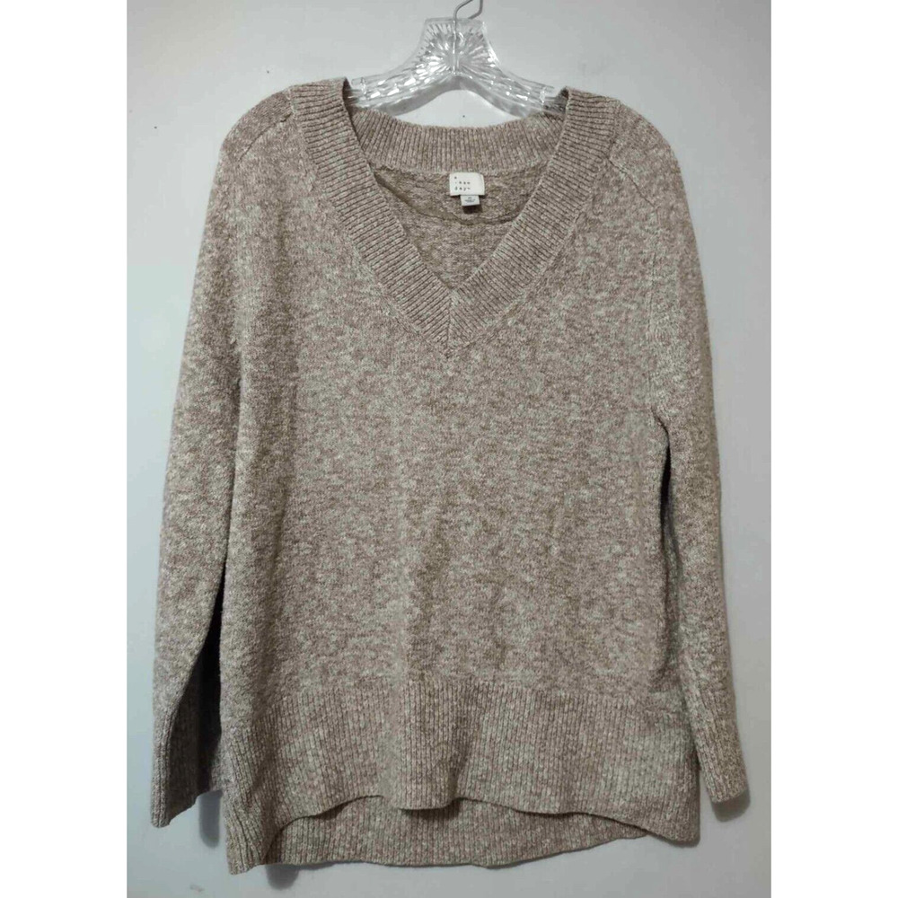 A New Day Tan V Neck Sweater Size Medium